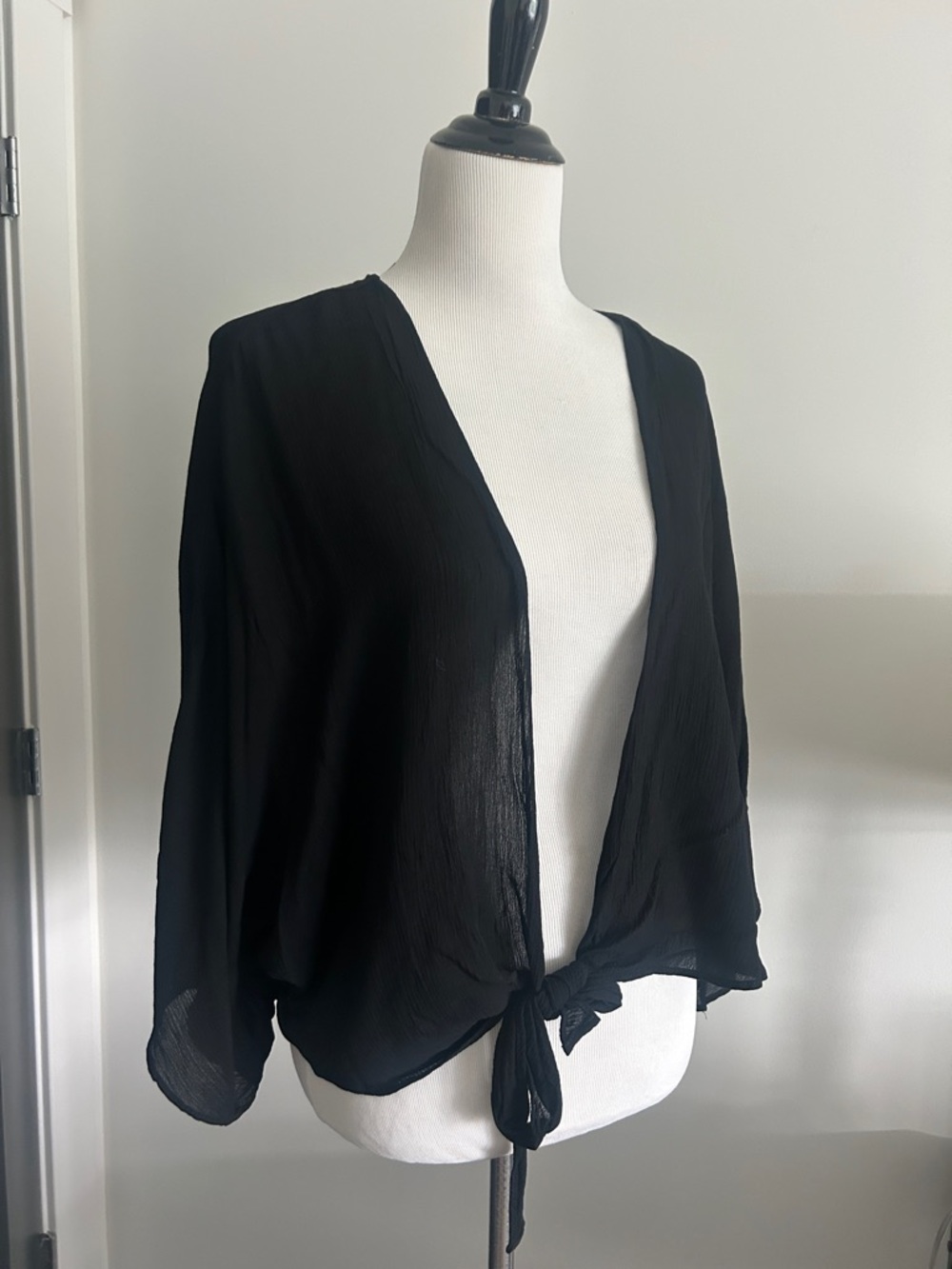 Sonoma One size Black Tie-Front Lightweight Women's cover up summer shawl